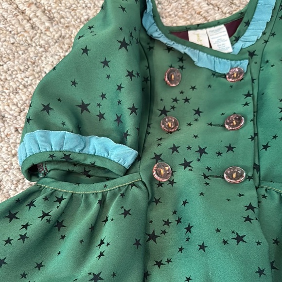 Matilda Jane- Paint by Numbers Green Starry Kids Dress - Picture 4 of 6